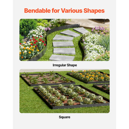ZY-39X4-5Black - Flexible 39x4in Rust-Resistant Steel Landscape Edging 5-Pack