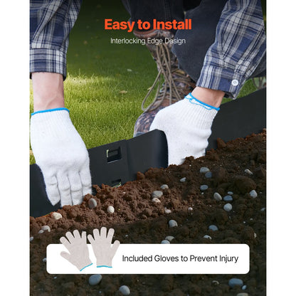 ZY-39X4-5Black - Flexible 39x4in Rust-Resistant Steel Landscape Edging 5-Pack