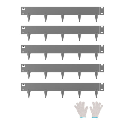 ZY-39X4-5Grey - 39x4in Flexible Steel Landscape Edging, Rust-Resistant Design
