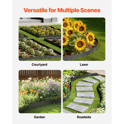 ZY-39X5-5Black - Flexible Galvanized Steel Landscape Edging for Garden Borders