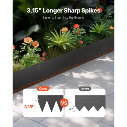ZY-40X6-6Black - 40x6in Rust-Resistant Metal Landscape Edging for Gardens