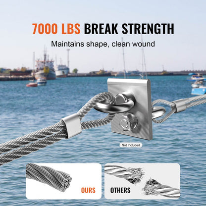 S1/4-250 - 250 ft Galvanized Steel Wire Rope for Outdoor Use