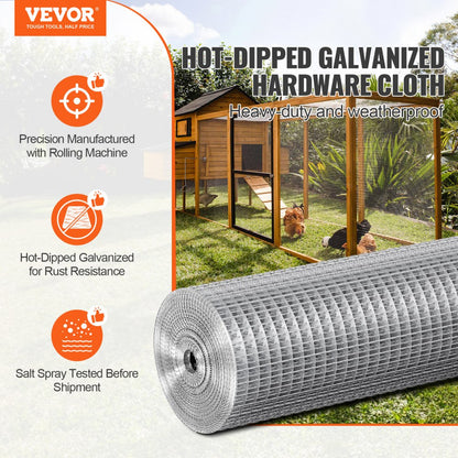 SS12122425G - 24" x 25ft 19-Gauge Galvanized Wire Mesh for Fencing