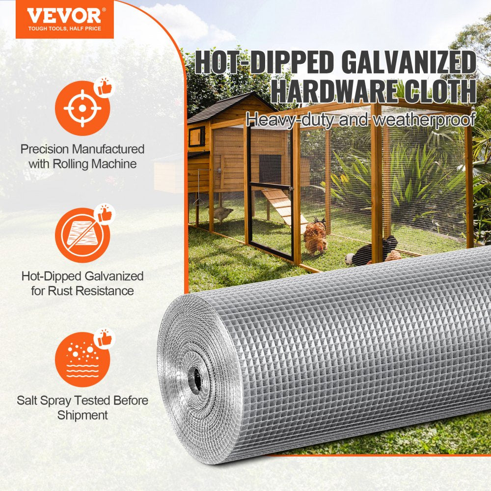 SS141448100G - 48" x 100' Galvanized Hardware Cloth for Garden Protection