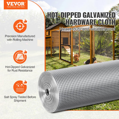 SS141448100G - 48" x 100' Galvanized Hardware Cloth for Garden Protection