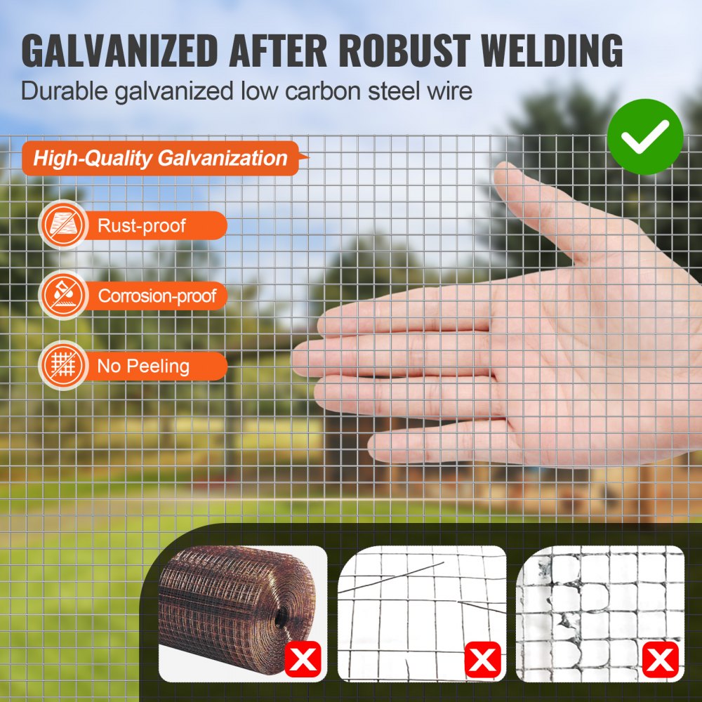 SS141448100G - 48" x 100' Galvanized Hardware Cloth for Garden Protection