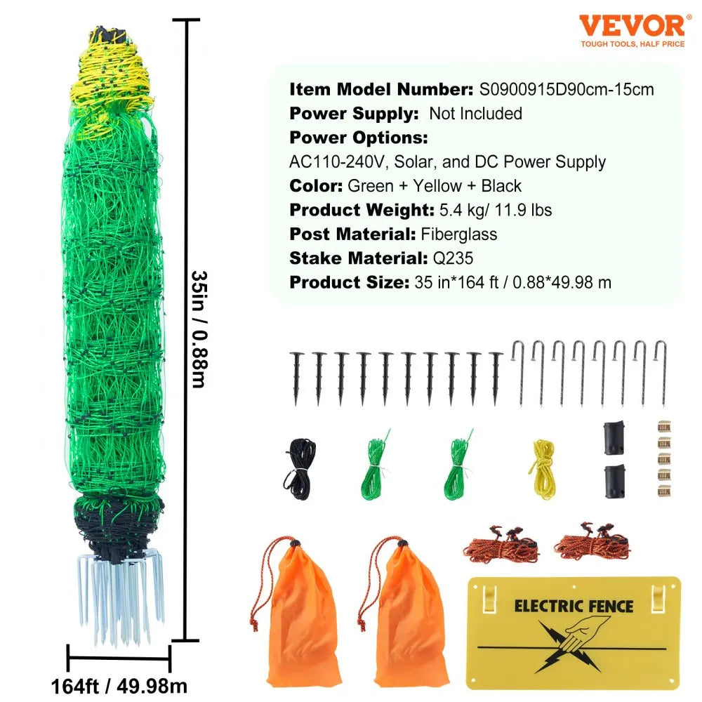 S0900915D - 35" Electric Fence Netting for Goats & Sheep, UV Resistant