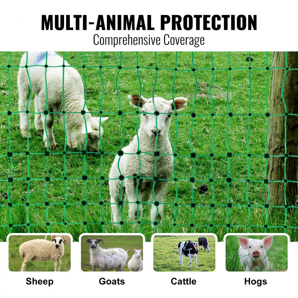 S1261015D - 50" Electric Fence Netting for Goats & Sheep, Portable PE Fencing