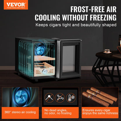 JC-16CPHFW - 16L Electric Cigar Humidor with Cooling & Cedar Shelves