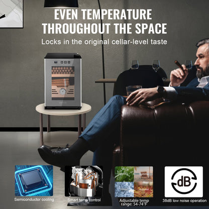 JC-16CPHFW - 16L Electric Cigar Humidor with Cooling & Cedar Shelves