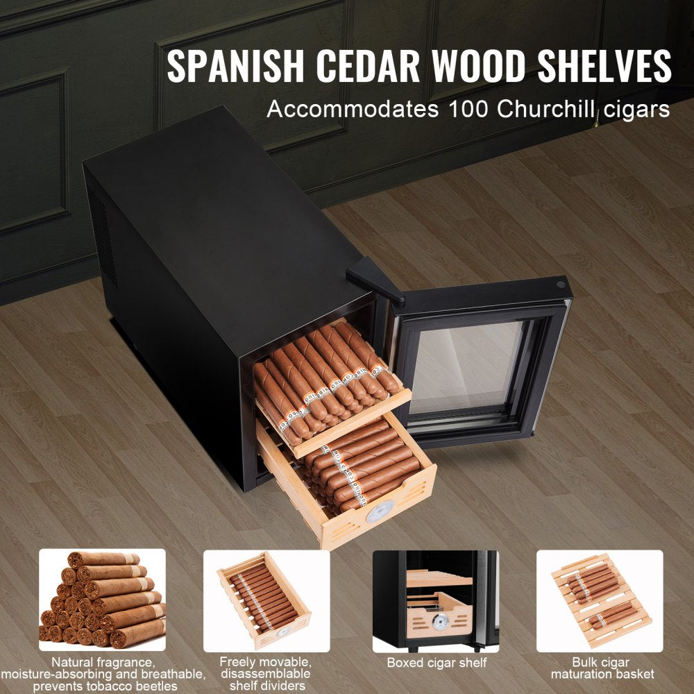 JC-16CPHFW - 16L Electric Cigar Humidor with Cooling & Cedar Shelves