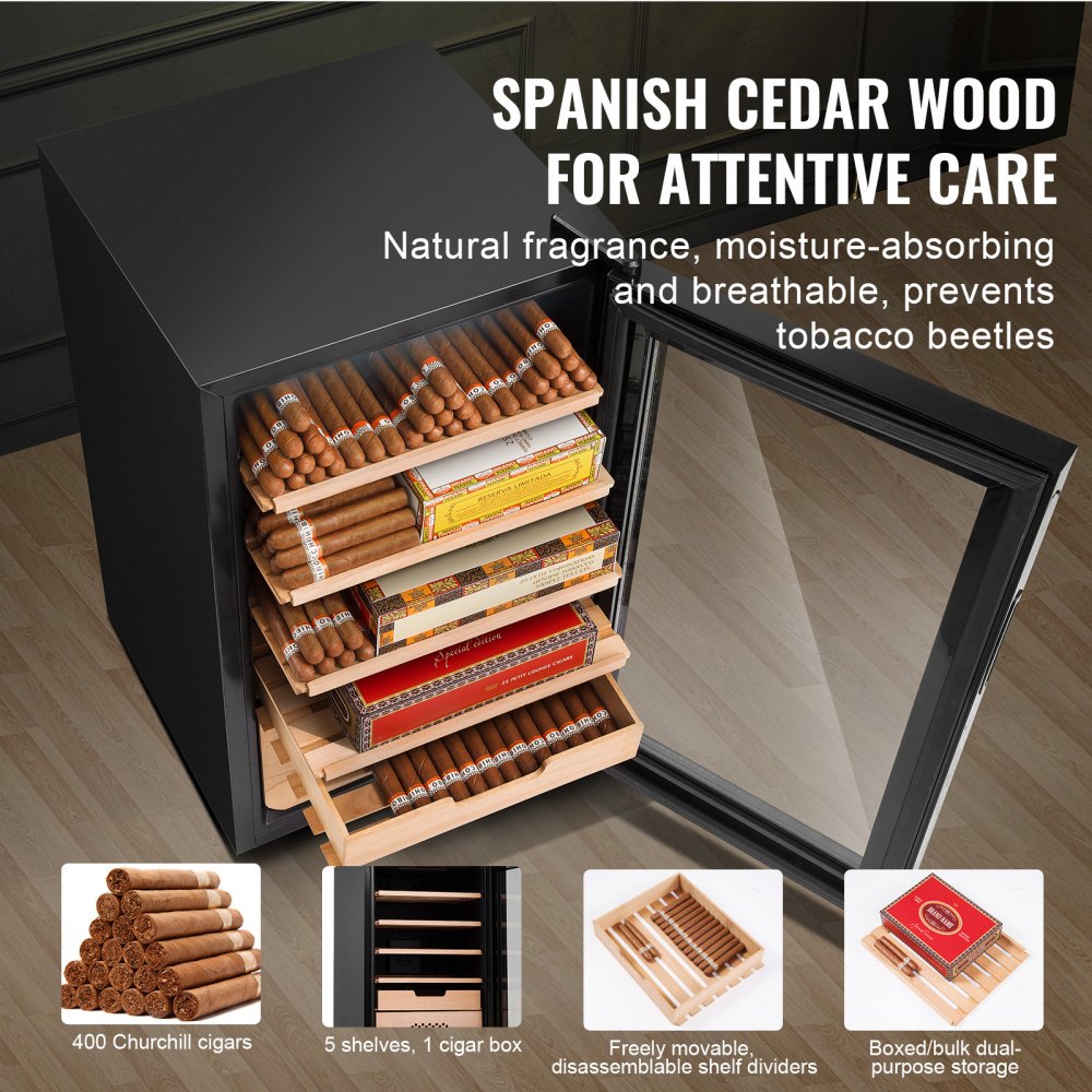 JCC70 - Electric Cigar Humidor for 400 Cigars with Precise Control