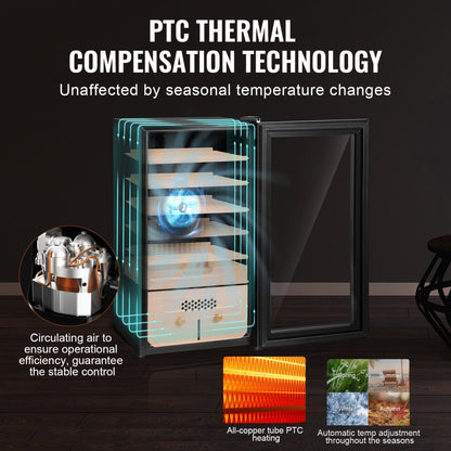 JCC82 - VEVOR Cigar Humidor with Climate Control, 16-22°C Range