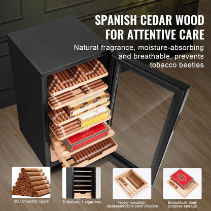 JCC82 - VEVOR Cigar Humidor with Climate Control, 16-22°C Range
