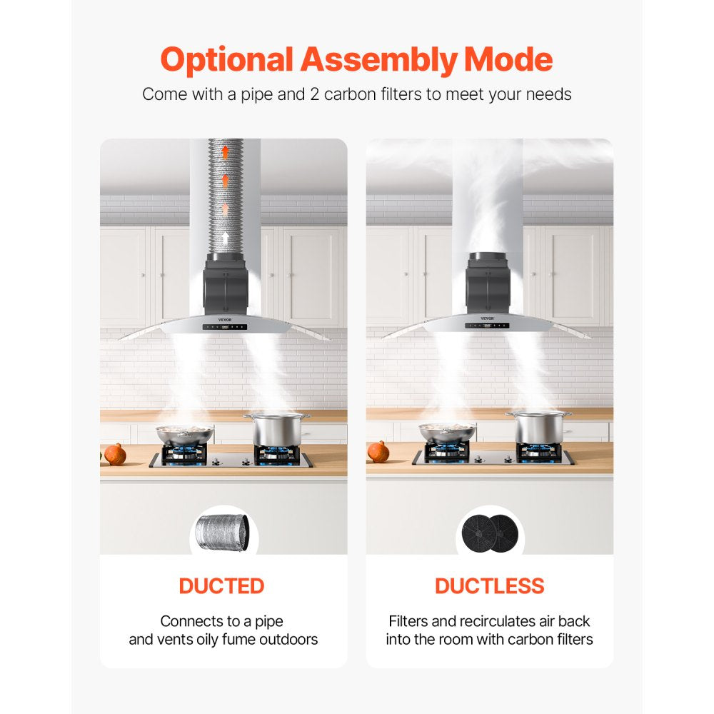 SL22S-P30 - 30" Silver Range Hood with 800 CFM Suction & Touch Control