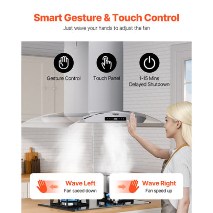 SL22S-P30 - 30" Silver Range Hood with 800 CFM Suction & Touch Control