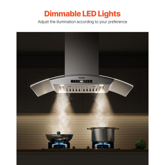 SL22S-P36 - 36" Stainless Steel Wall Mount Range Hood with 800 CFM Power