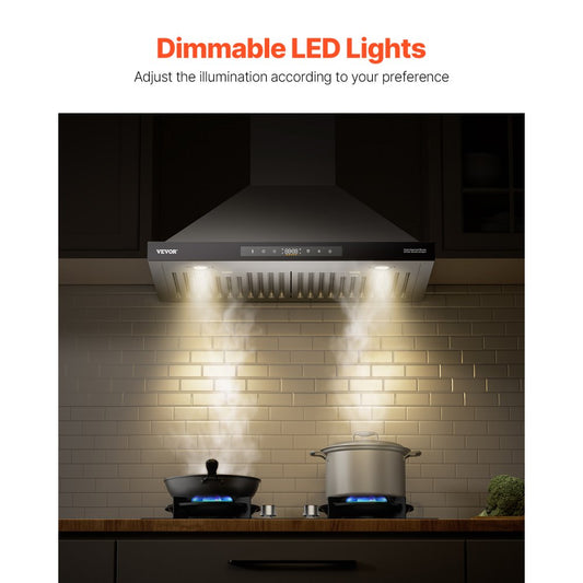 TW03S-P36 - 800 CFM Stainless Steel Wall Mount Range Hood with Gesture Control