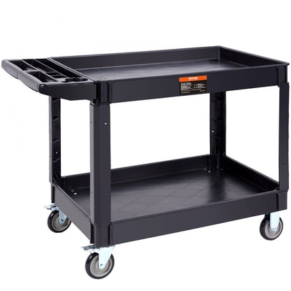 JY-UC02C - Heavy Duty 550LBS Rolling Utility Cart with 2 Shelves