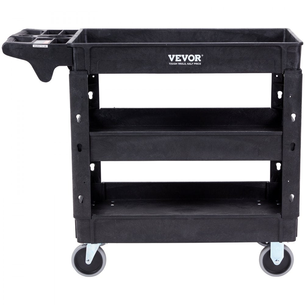 010867140204 - Heavy-Duty 3-Shelf Utility Cart for 550 lbs, Durable Polypropylene