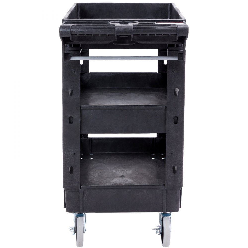 010867140204 - Heavy-Duty 3-Shelf Utility Cart for 550 lbs, Durable Polypropylene