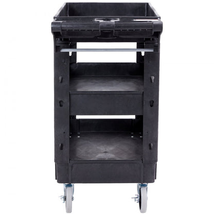 010867140204 - Heavy-Duty 3-Shelf Utility Cart for 550 lbs, Durable Polypropylene