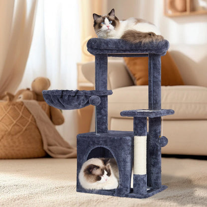 CAT789 - 31.4" VEVOR Cat Tree with Condo & Hammock in Dark Grey