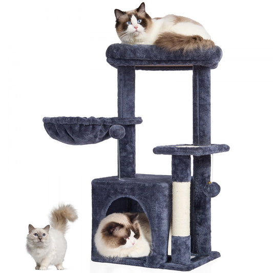 CAT789 - 31.4" VEVOR Cat Tree with Condo & Hammock in Dark Grey