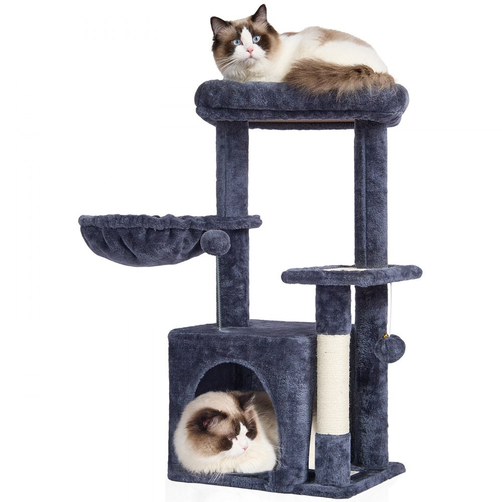 CAT789 - 31.4" VEVOR Cat Tree with Condo & Hammock in Dark Grey