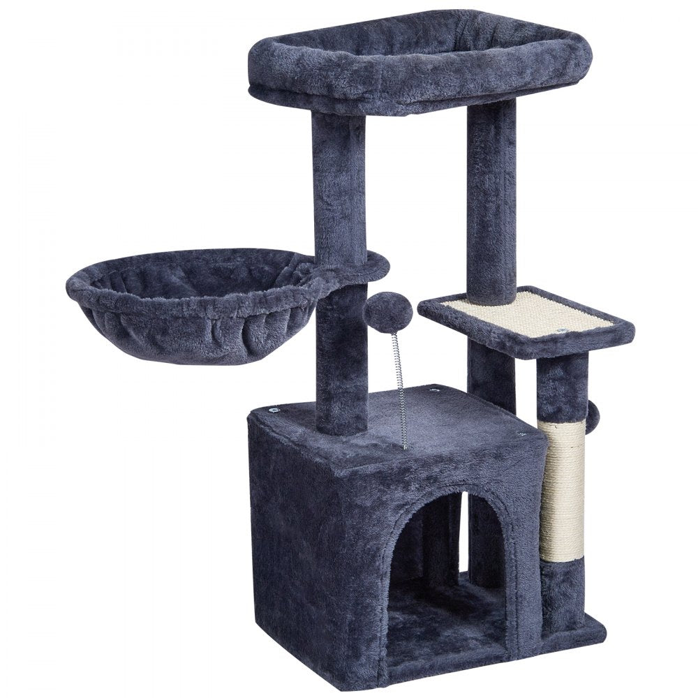 CAT789 - 31.4" VEVOR Cat Tree with Condo & Hammock in Dark Grey