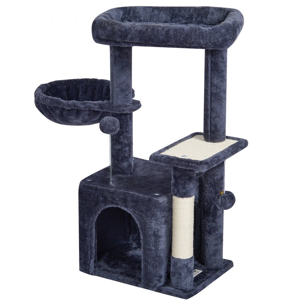 CAT789 - 31.4" VEVOR Cat Tree with Condo & Hammock in Dark Grey