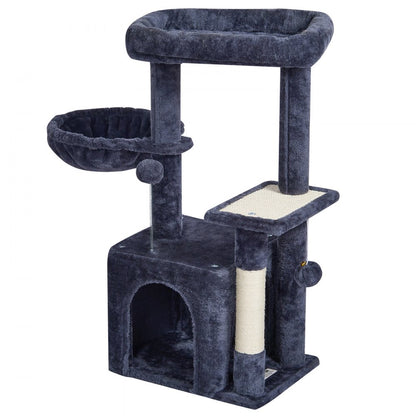 CAT789 - 31.4" VEVOR Cat Tree with Condo & Hammock in Dark Grey