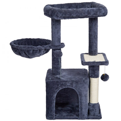 CAT789 - 31.4" VEVOR Cat Tree with Condo & Hammock in Dark Grey