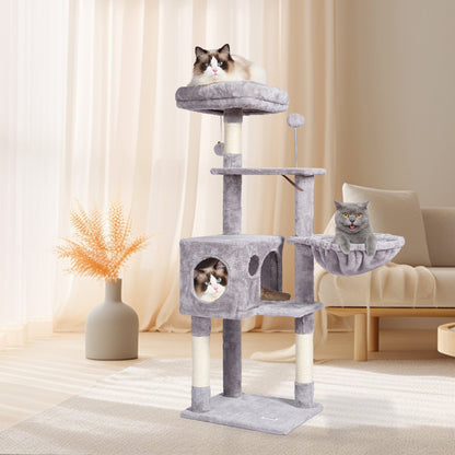 CAT790 - Light Grey Cat Tree 45.2" with Condo & Scratching Post