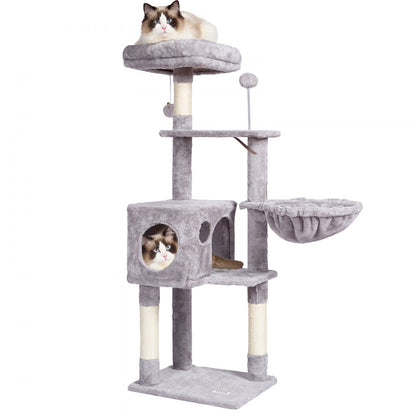 CAT790 - Light Grey Cat Tree 45.2" with Condo & Scratching Post