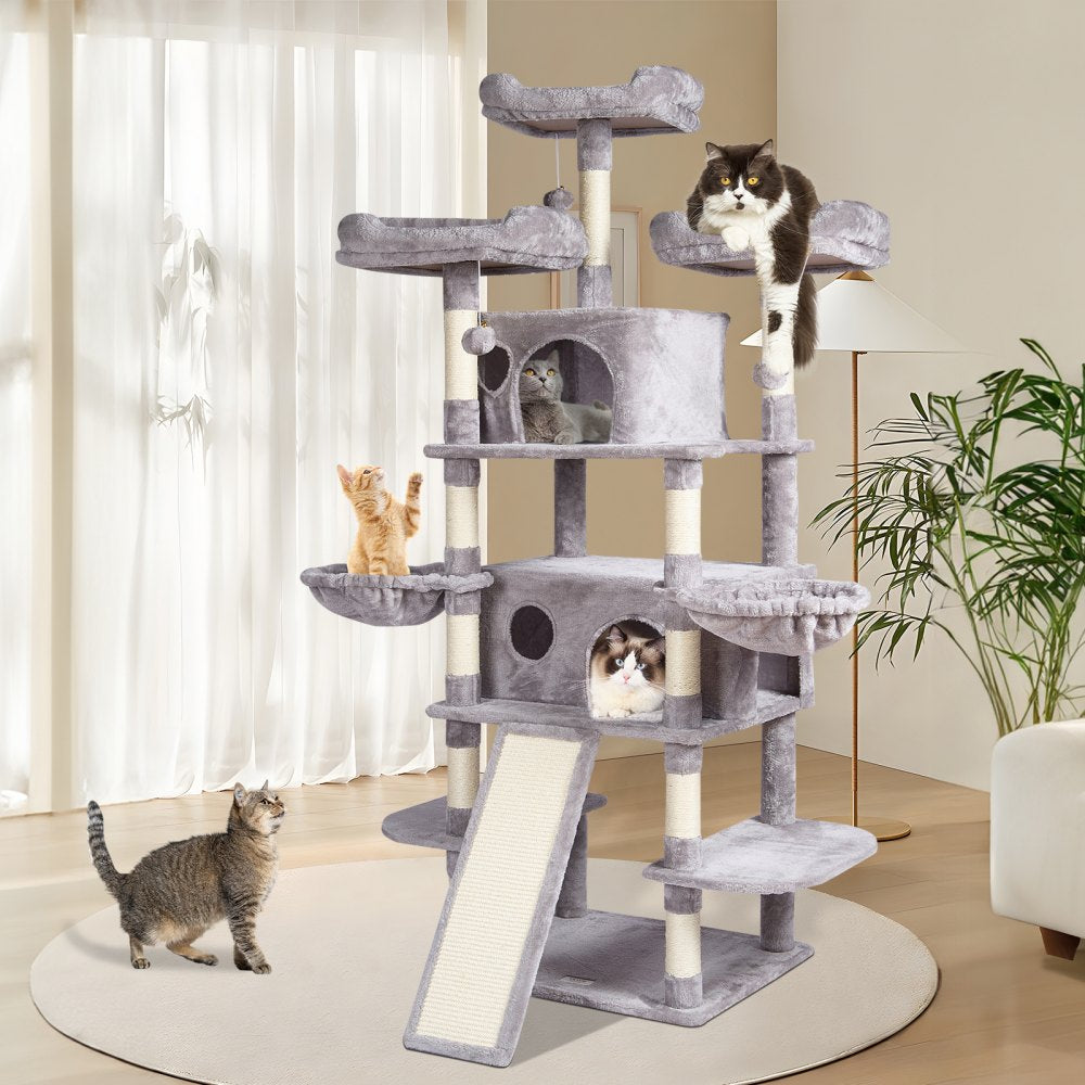 CAT796 - 68.5" Multi-Level Cat Tree with Condos & Scratching Posts