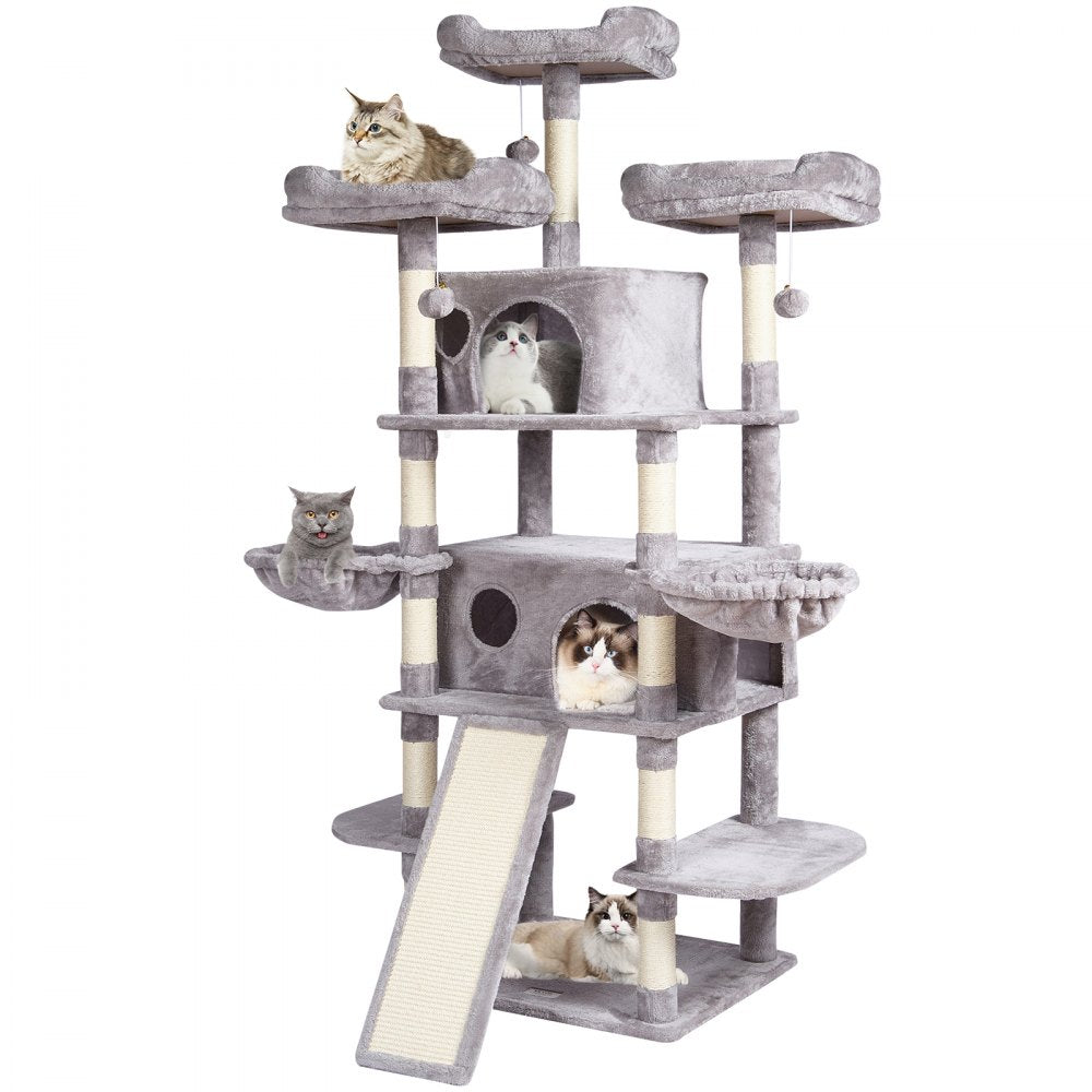 CAT796 - 68.5" Multi-Level Cat Tree with Condos & Scratching Posts