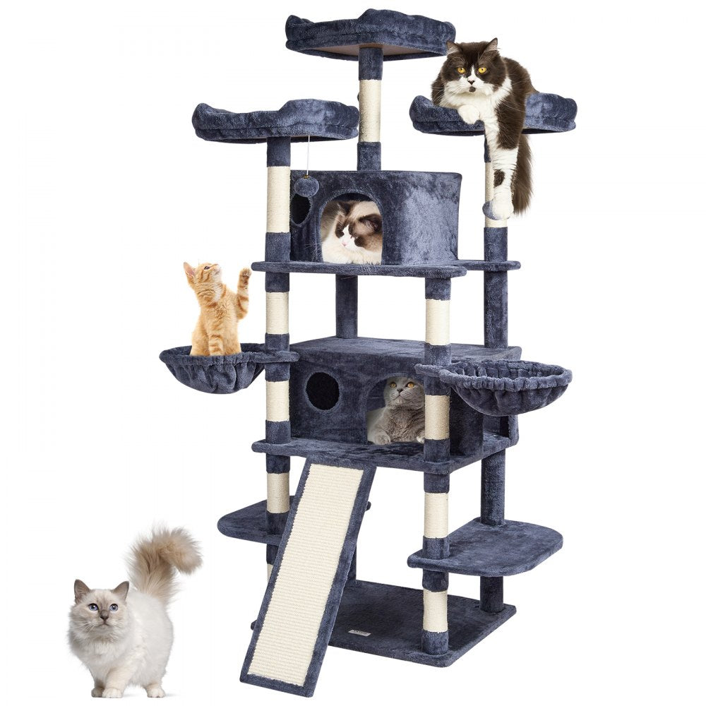 CAT796 - 37.8"x33.1"x68.5" Cat Tree for 1-5 Medium to Large Cats