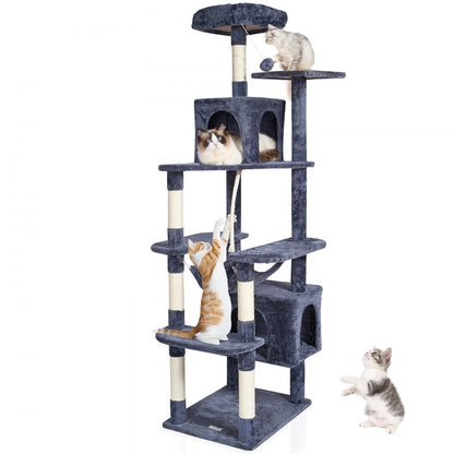 CAT795 - 72" Multi-Level Cat Tower with Condos & Scratching Posts