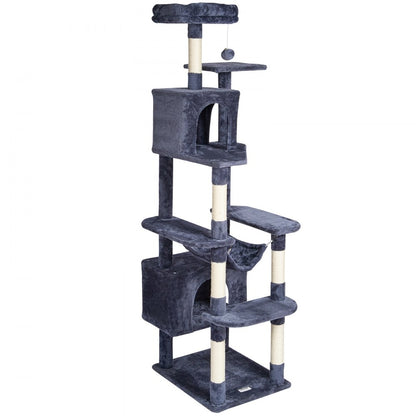CAT795 - 72" Multi-Level Cat Tower with Condos & Scratching Posts