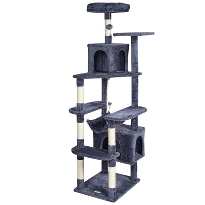 CAT795 - 72" Multi-Level Cat Tower with Condos & Scratching Posts