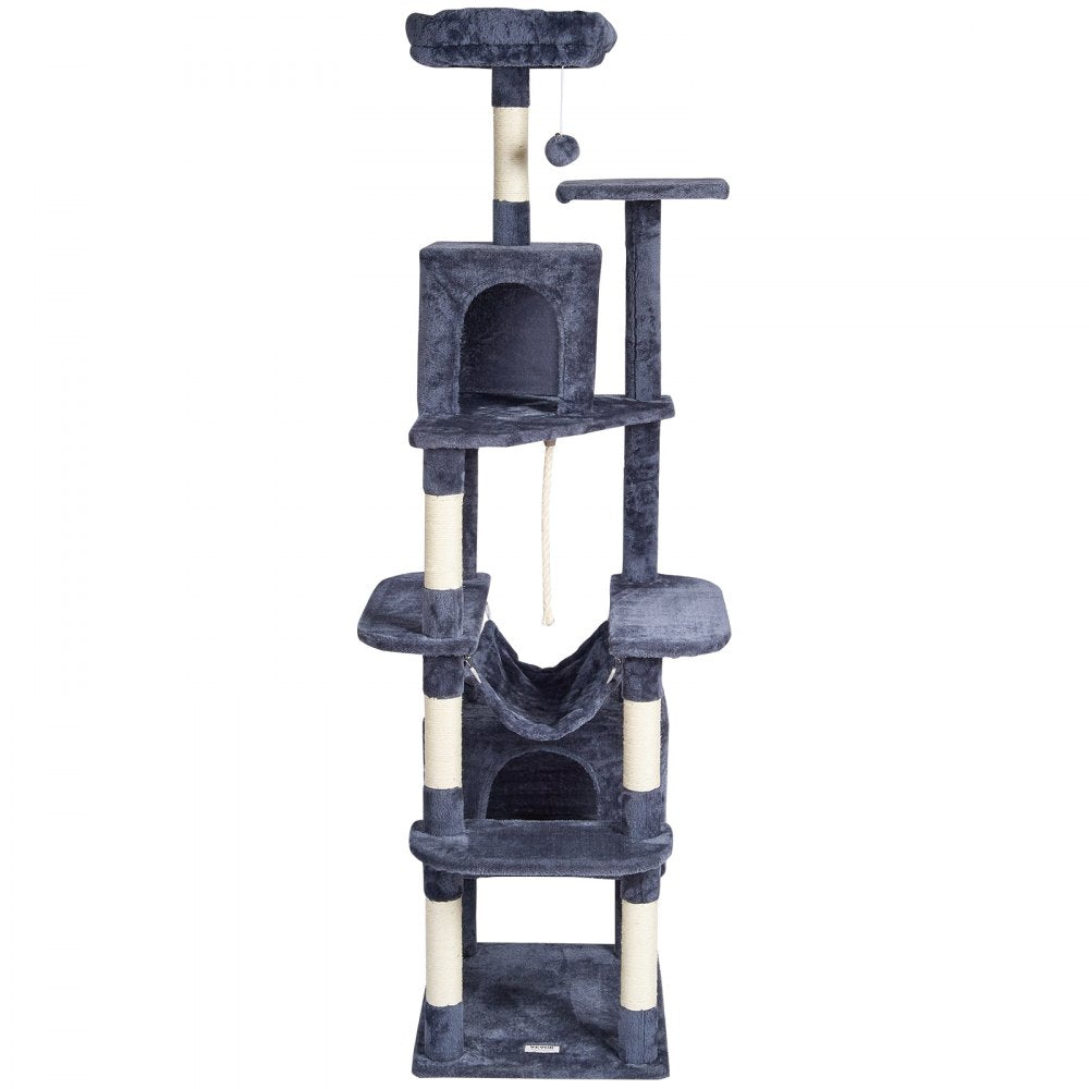 CAT795 - 72" Multi-Level Cat Tower with Condos & Scratching Posts