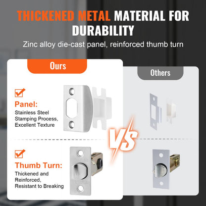DT1103 - Satin Nickel Double Door Handle Set for Standard Doors