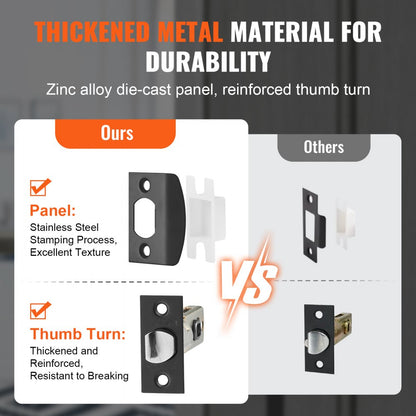 DT1103 - Matte Black Double Door Handle Set with Key Locks