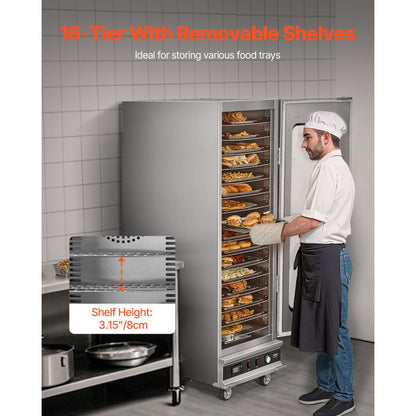 FWHB-1/1GN-5-KS - 16-Tier Food Warmer with Adjustable Shelves, 80℉-177℉ Range