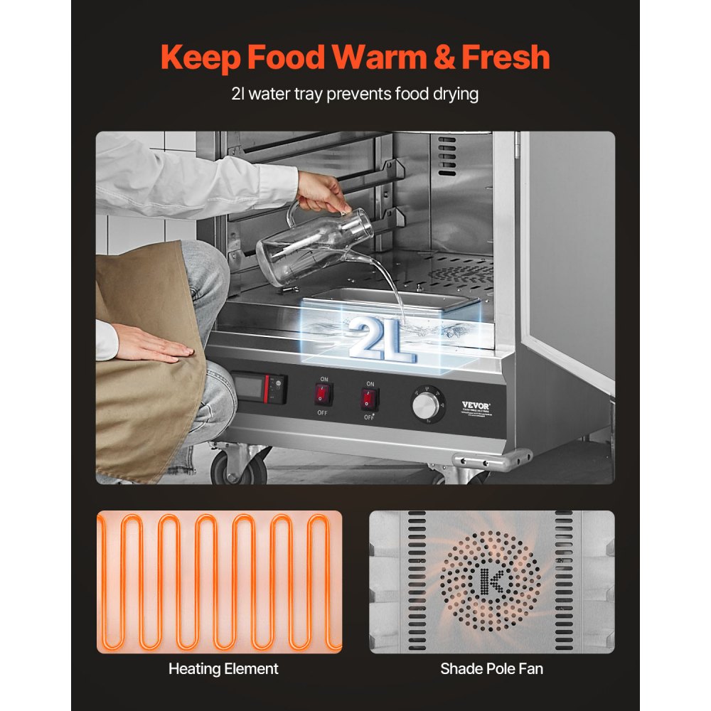 FWHB-1/1GN-5 - 16-Tier Food Warmer Cabinet with Adjustable Shelves