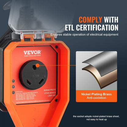 LSSP-30E - 30 Amp VEVOR RV Surge Protector with 4100J Protection