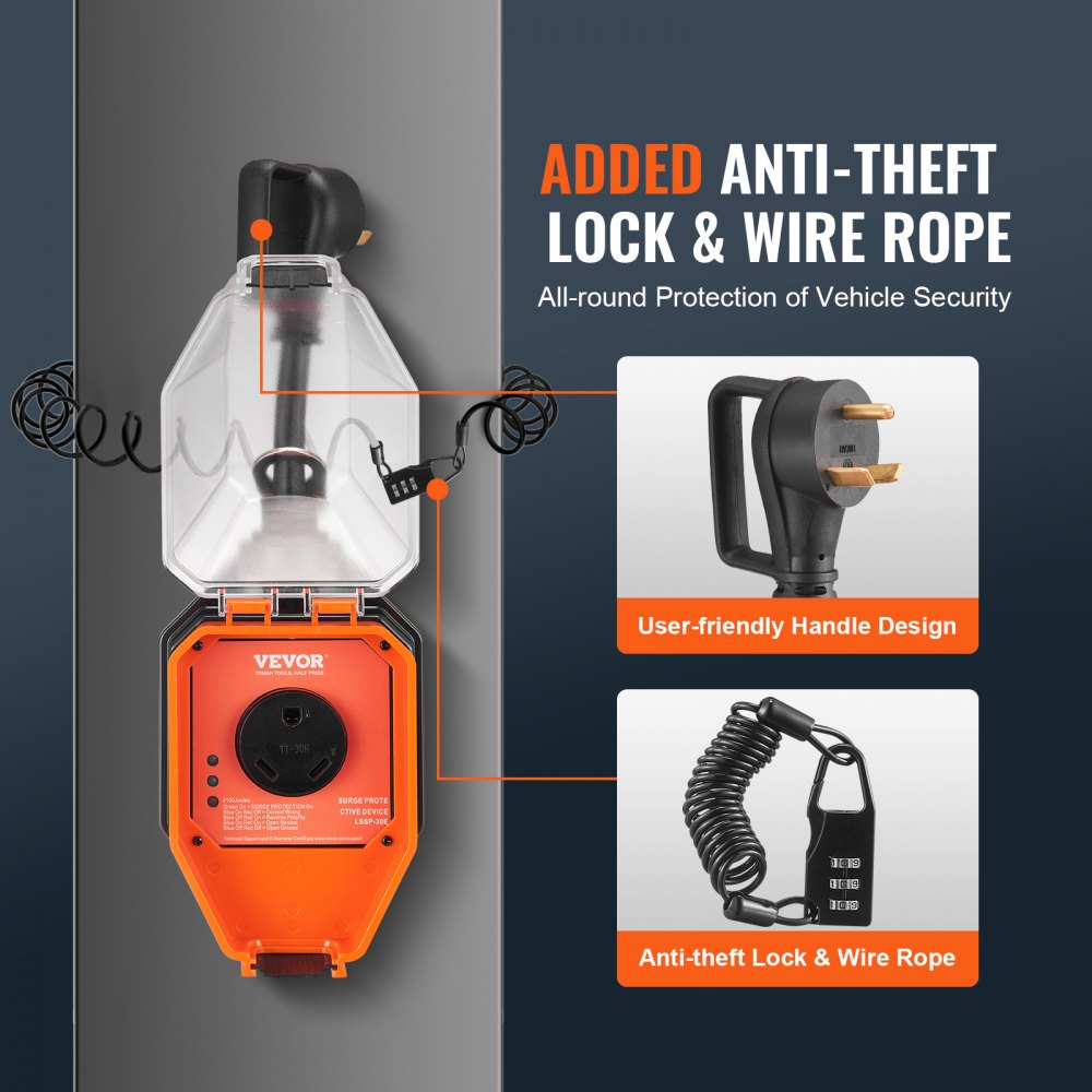 LSSP-30E - 30 Amp VEVOR RV Surge Protector with 4100J Protection