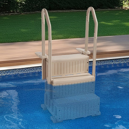 U12-3 taupe - 3-Step Pool Ladder with Handrails, Supports 400 lbs