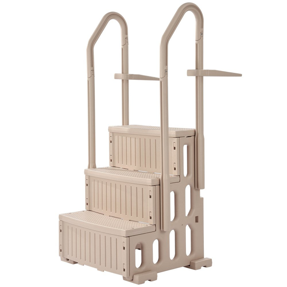 U12-3 taupe - 3-Step Pool Ladder with Handrails, Supports 400 lbs